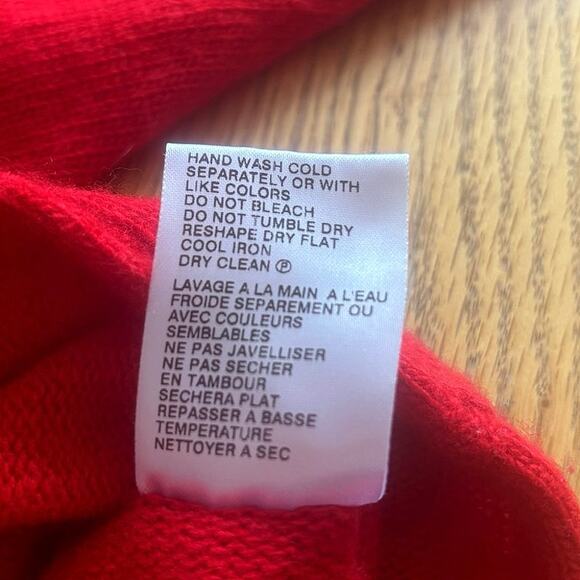 BIANCO & BLU Italy Cashmere And Silk Blend Ottoman Sweater Red EUC Size Small - Picture 7 of 8